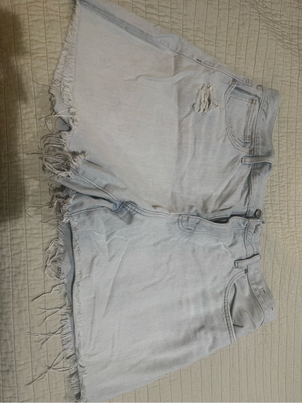 Madewell Light Blue Distressed Denim Cutoff Shorts